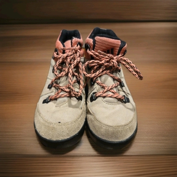 Adidas Beige and Coral Outdoor Boots - Picture 2 of 4